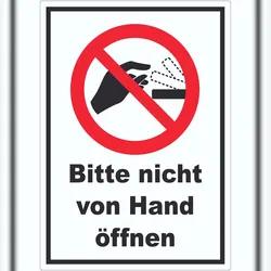 HB-Druck Bitte nicht von Hand öffnen Aufkleber A6 (105x148mm)