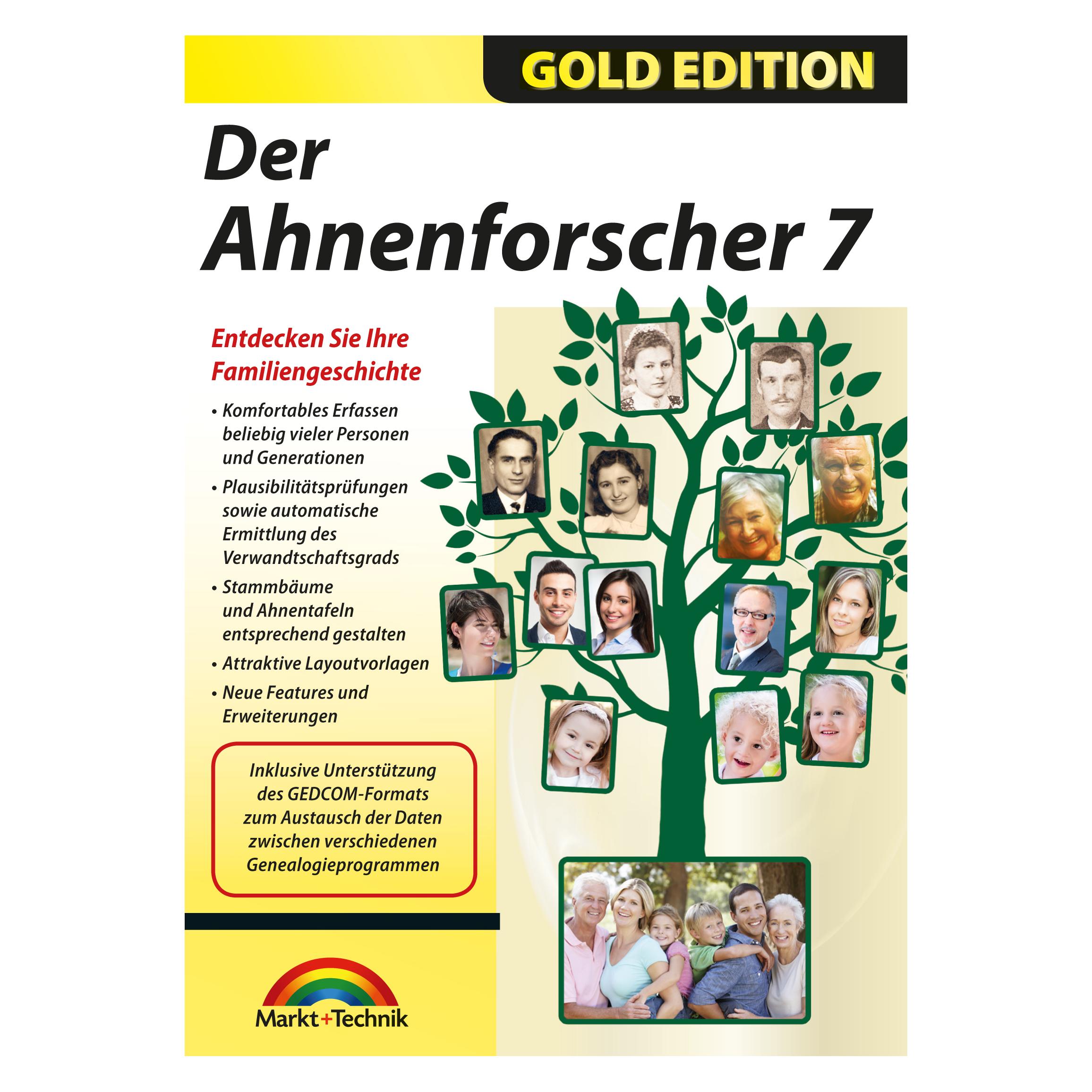 Markt + Technik Ahnenforscher 7 Gold Edition Download Code (1 User, 1 Geräte/User, unbegrenzt) (90826)