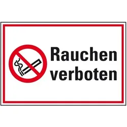 Schild I Verbots-Kombischild Rauchen verboten, Kunststoff, 300x400mm