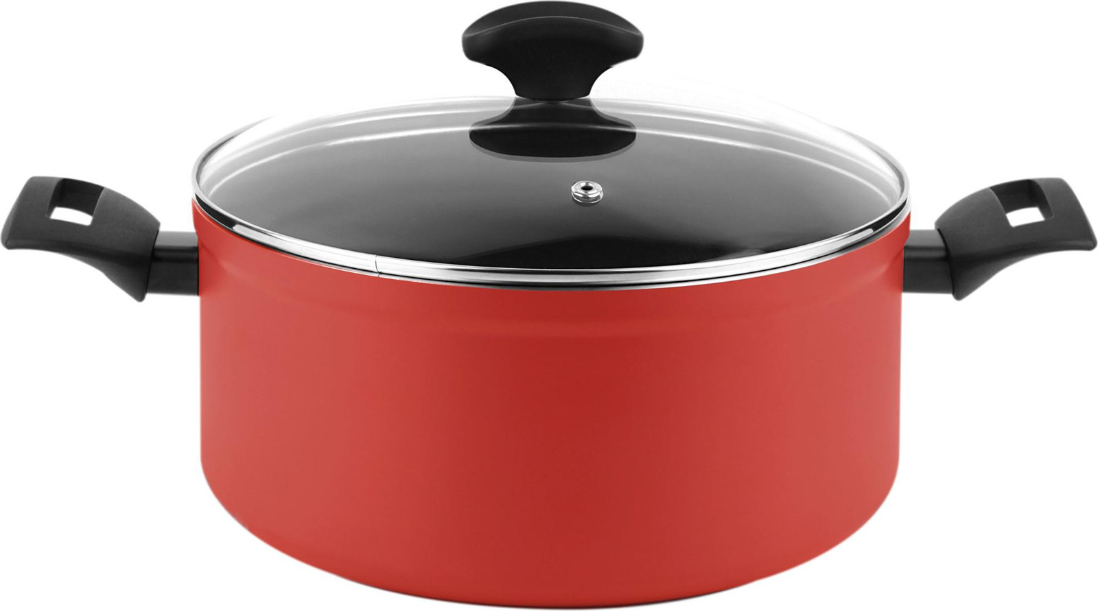 FAGOR Maxima inductiekookpan met glazen deksel, 20 cm, aluminium, rood