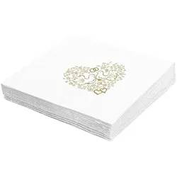 Serviette (PAP) 2-lagig Hochzeit 33 x 33 cm [50 St.]