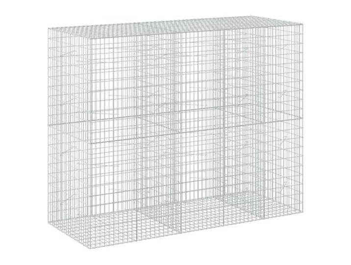 Gabion aus verzinktem Stahl, 250 x 100 x 200 cm, Draht 3,5 mm Verzinkter Stahl, Draht 3,5 mm, Maschen 5 x 10 cm, Haken und Clips, Garten, Wände, Landschaftsbau, Heimwerken, Außenbereich