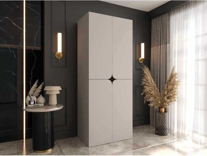 MIRJAN24 Kleiderschrank Espresso 80, Kleiderschrank, Garderobe (Farbe: Cashmere, Größe: 80 cm)