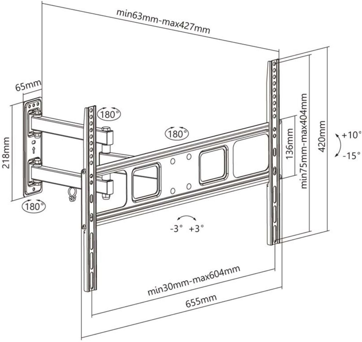 Goobay TV-Wandhalterung FULLMOTION L 49745 ; Wentronic)