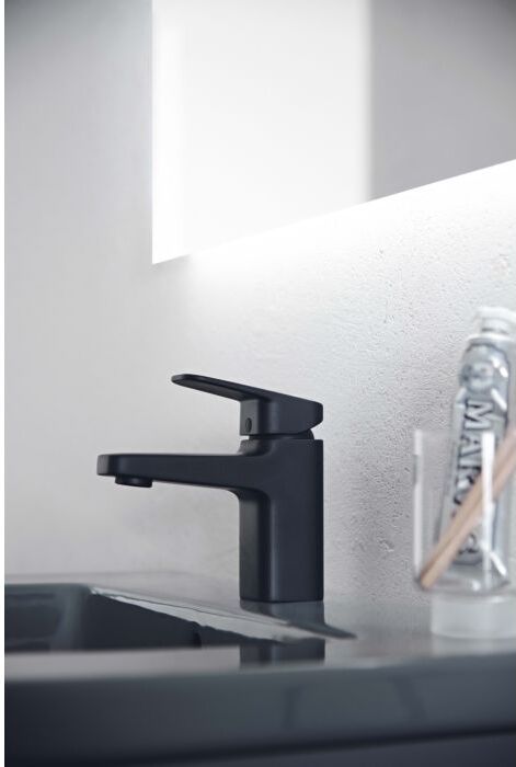Ideal Standard Waschtischarmatur BD214XG Ausladung 103mm, silk black, mit Metall-Ablaufgarnitur, mit Easyfix+-Befestigung