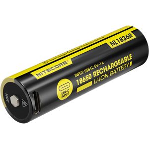 Nitecore Akku NL1836R, 3,6 V, 3600 mAh, 18650, Li-Ion, mit USB-C Ladeanschluss, 1 Stück