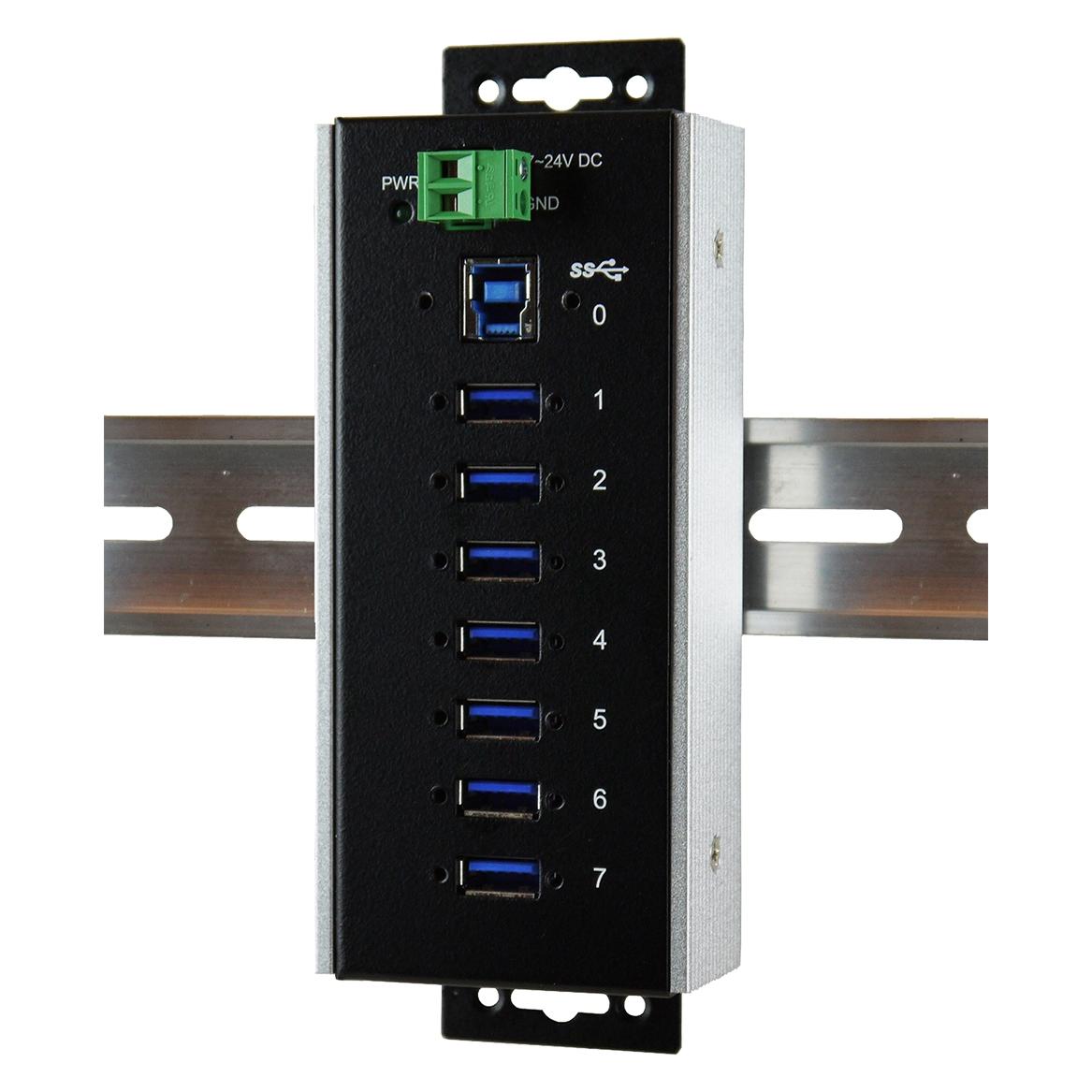 Exsys EX-1187HMVS-WT USB 3.0 (3.1 Gen 1) Type-B 5000Mbit/s Schwarz Schnittstellenhub (USB-B, 7 Ports) (EX-1187HMVS-WT)