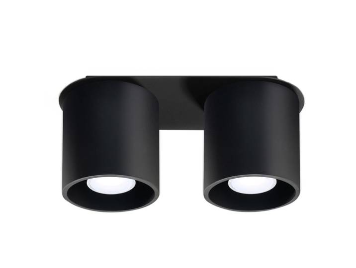 Plafonnier Aluminium Noir GU10 2 Orbis
