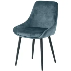 SIT »Linda« Stuhl 2er-Set Samt blau