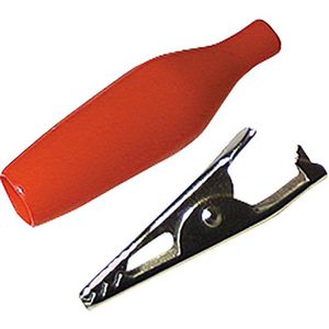 McPower Messklemme 1325607, Krokodilklemme, rot, mit Aufschub-Isolierung