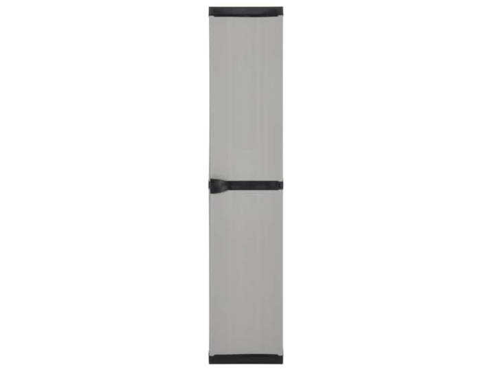 Garten Lagerschrank mit 3 Böden Grau Schwarz 34x40x168 cm Terrassenschrank PVC, PP Material, 3 Einlegeböden, kompaktes Design, robust und pflegeleicht, für Garten und Terrasse