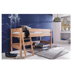 Relita - Halbhohes Spielbett KIM Buche massiv natur lackiert