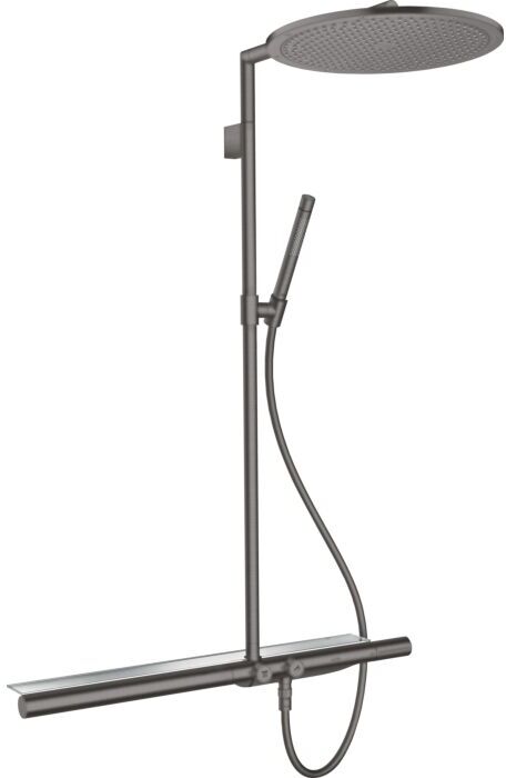Hansgrohe Axor Showerpipe 27984340 mit Thermostat 800, Kopfbrause 350 1jet, brushed black chrome