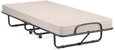 Costway Rollaway Guest Bed with Sturdy Steel Frame and Memory Foam Mattress Made in Italy-Beige