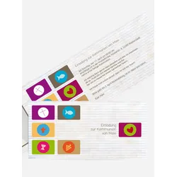 Einladung zur Kommunion selbst gestalten mit Spruch und Fotos im Onlinedesigner bei Meine-Kartenmanufaktur.de