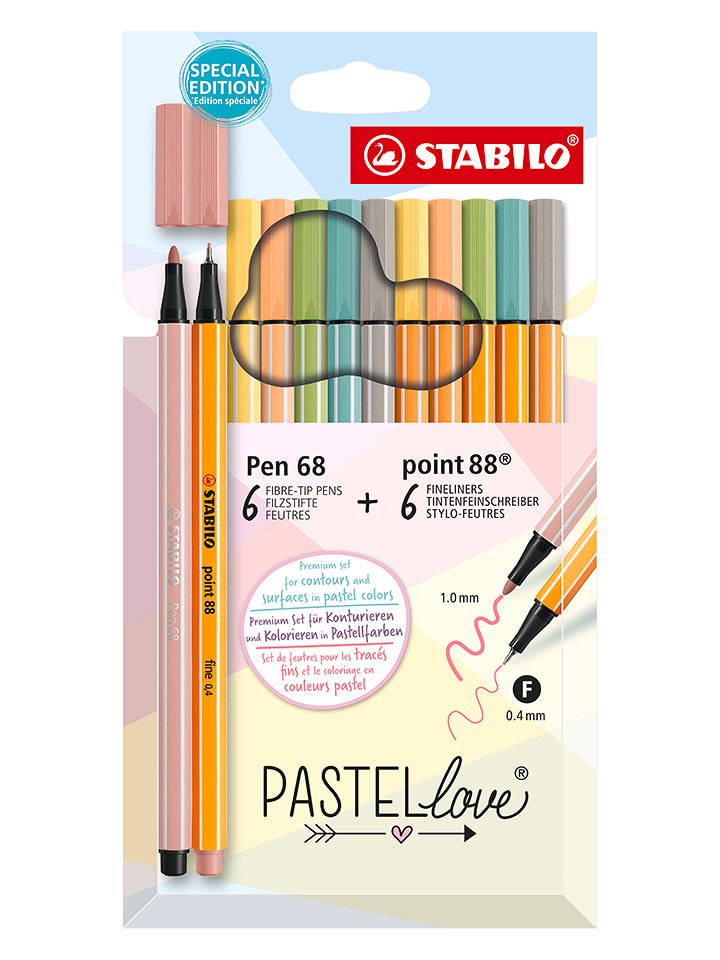 Stifte-Set "STABILO Pastellove" - 12 Stück - onesize