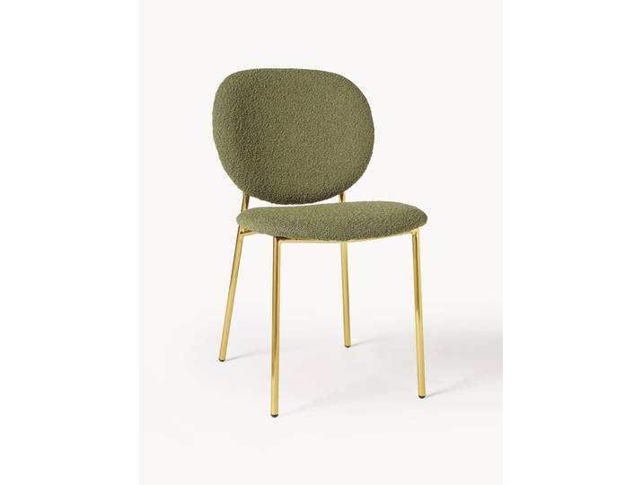 Chaises rembourrées en bouclette Ulrica, 2 pièces