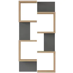 En.Casa, Regal, Wandregal Omn 2er Set 93x24x15 cm Holzoptik / Anthrazit (23.50 x 14.50 x 15.50 cm)