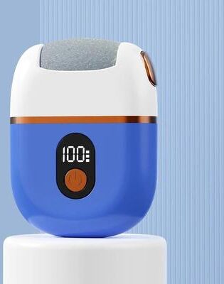 Inspired Finds Rechargeable Electric Foot Exfoliator Pedicure Kit With 3 Grinding Heads And Foot Cleaning Brush blue