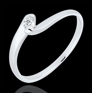 Edenly SolitÃ¤r Ring Kostbarer Kokon - Ewige Leidenschaft - WeiÃŸgold - 0. 08 K