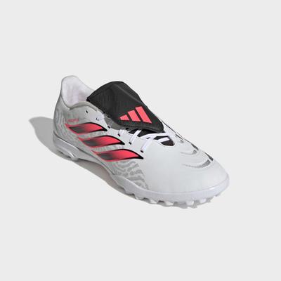 Fußballschuh ADIDAS PERFORMANCE "PREDATOR CLUB, HYBRIDRASEN, UMSCHLAGBARE ZUNGE", Herren, Gr. 43, cloud weiß, solar turbo, core schwarz, Synthetik, Schuhe Fußballschuh, für synthetische Hartplätze