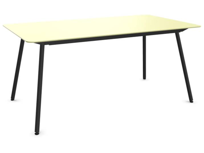 Glasfaser-Tisch Locarno Edge von Schaffner / Farbe: Buchsbaumgelb / Grösse: 160 x 90 cm