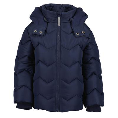 Winterjacke BLUE SEVEN "Jungen Winterjacke mit abnehmbarer Kapuze", Jungen, Gr. 110, blau (5900, nachtblau), 100% Polyester, Basic normal, hoch geschlossener Ausschnitt, gerader Abschluss, Jacken Winterjacke