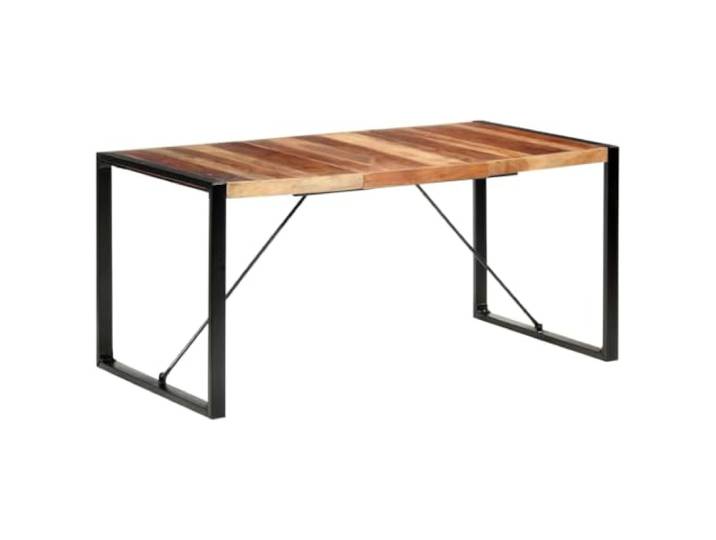 HAQWRDQSG Esstisch Massivholz 160x80x75 cm Industrial Küchentisch Holz Handgefertigter Tisch aus Akazie und Gummibaum mit robusten Stahlbeinen. Der Blickfang für Esszimmer und Küche.