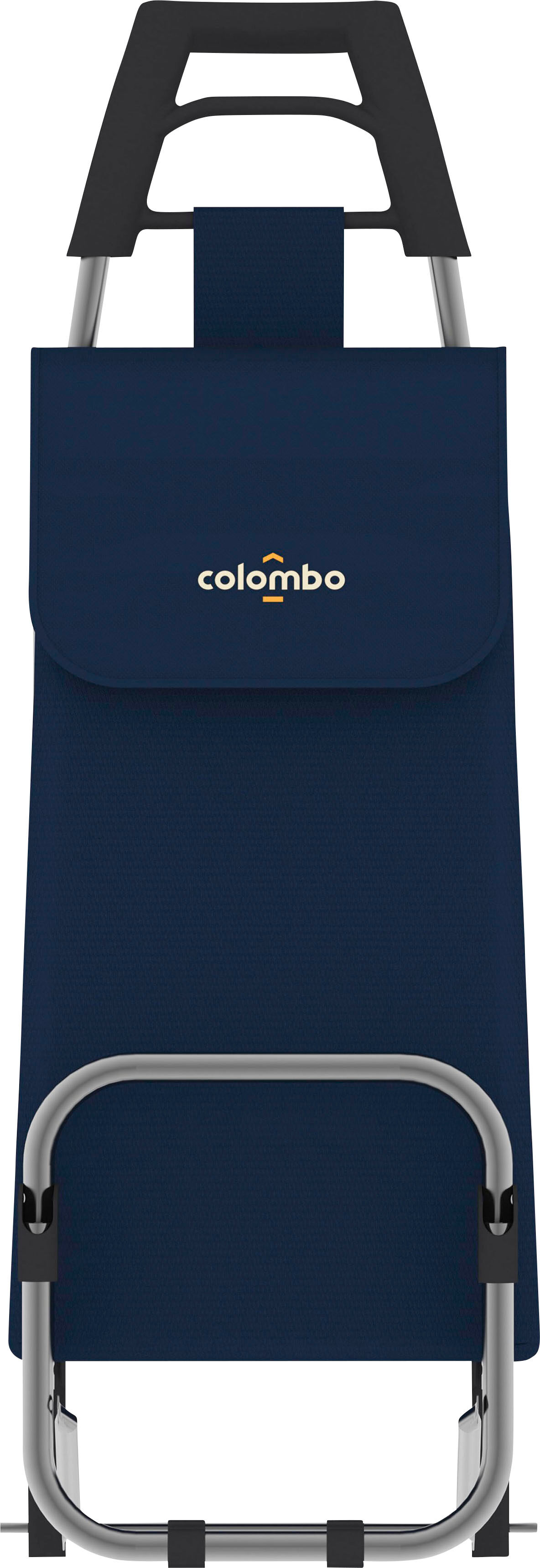 Einkaufstrolley BISCHOF COLOMBO "ROLLY", blau (blau, schwarz), B:36cm H:90cm T:10cm, Polyester, Einkaufskörbe, Einkaufstrolley, Tasche aus wasserdichten Polyester, Maximales Tragegewicht 25 kg