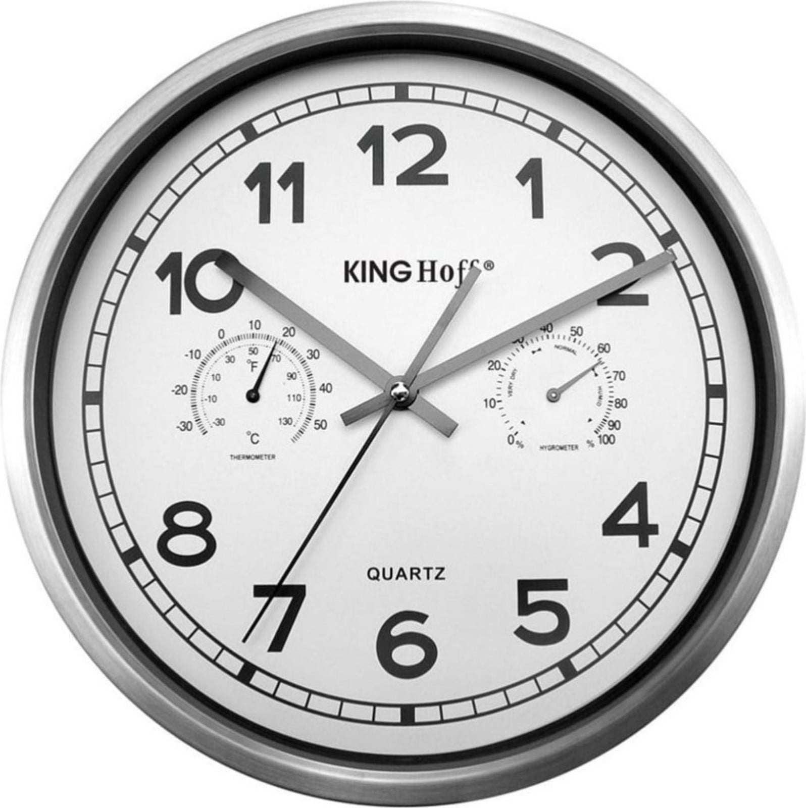 Kinghoff Wandklok KH-5027 met thermometer, 30 cm