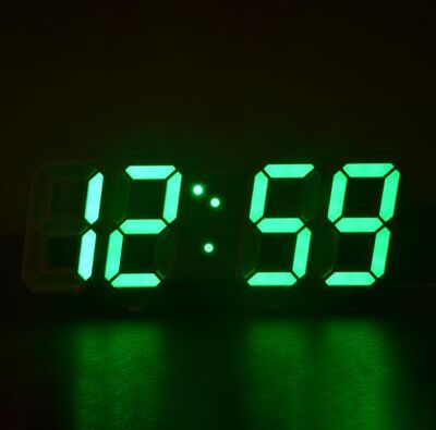 Universal Stock Lumi View LED Digital Wall Clock Display Wall Mounted Alarm Clock For Home & Office green