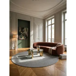 Flachgewebe-Teppich Berber-Tradition Silber 160x160 cm Uni meliert