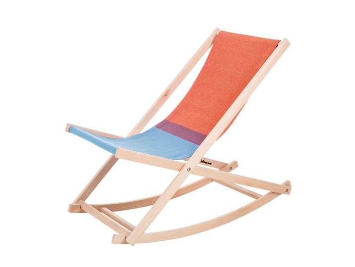 Schaukel-Stuhl Beach Rocker Weltevree blau, Designer Erik Stehmann, 54x85x103 cm