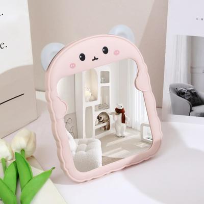 Fusion Finds Cute Cat Ear Desktop Makeup Mirror Foldable Vanity Mirror For Bedroom, Desk & Travel bear Pink