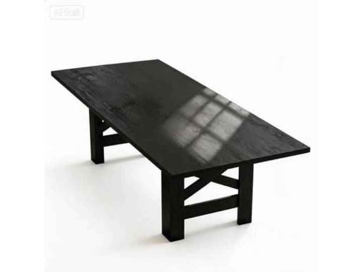 JOLLYTOP Landhaus Esstisch, 180 cm,400KG, 6-8 Personen, Holztisch, schwarz großer rechteckiger Holztisch für Esszimmer & Küche – dicke Tischplatte, schwere Dreiecksbeine, X-Stahlrahmen