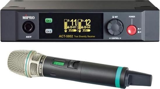 MIPRO ACT-5802 2-kanaals ontvanger met draadloze microfoon