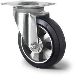 CASCOO Schwerlastrolle Serie BAF4, Lenkrolle, 125mm Ø, Gummi, Tragkraft 300kg