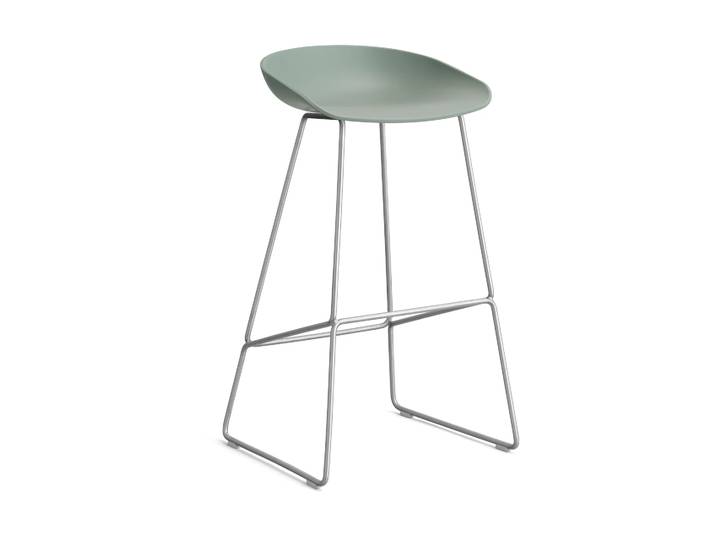 HAY About a Stool 38 High Barhocker 2.0 Fall green-Edelstahlgestell
