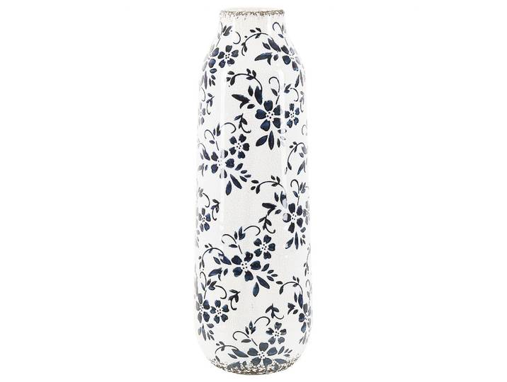 BLUMENVASE Steinzeug weiß Mulai