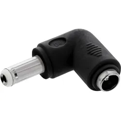 InLine DC Adapter, 5,5 x 2,5mm DC Hohlstecker Stecker/Buchse gewinkelt schwarz