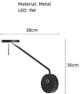 Useful Little Things Minimalist Long Swing Arm LED Wall Lamp Sconce For Bedside, Office, And Living Room f natural Light