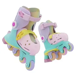 Yvolution: Twista verstellbare Rollschuhe – Regenbogen, Größe 29–34