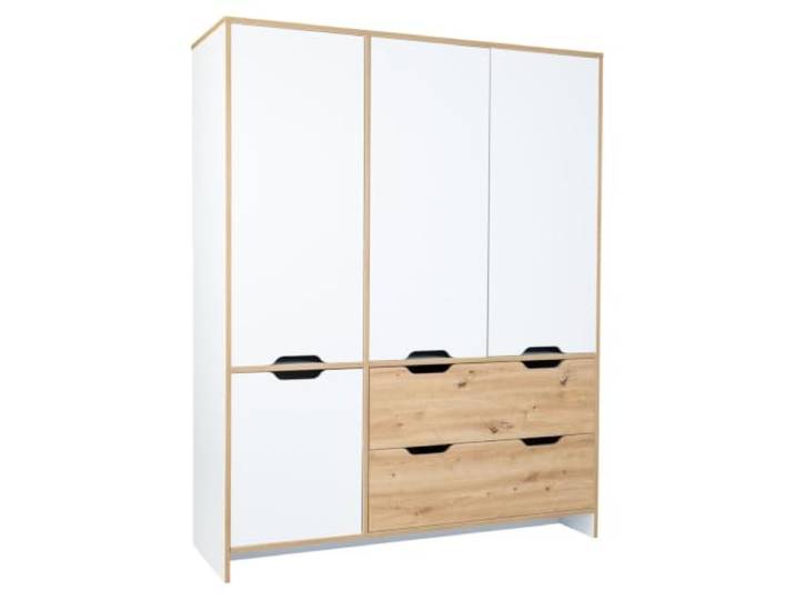 Kleiderschrank Maxim / Soft-Close Türdämpfung / Kreideweiß Artisan Oak