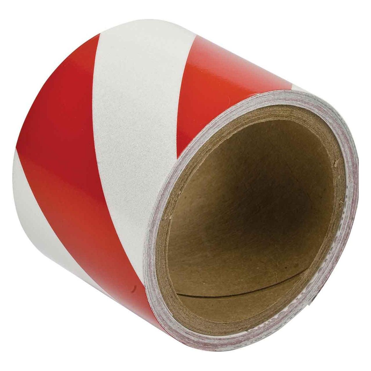 Brady B-957, Reflektierende Bänder, gestreift, Rot/Weiss, 75mm x 4,5 m, permanent (1 Rolle) (76313)