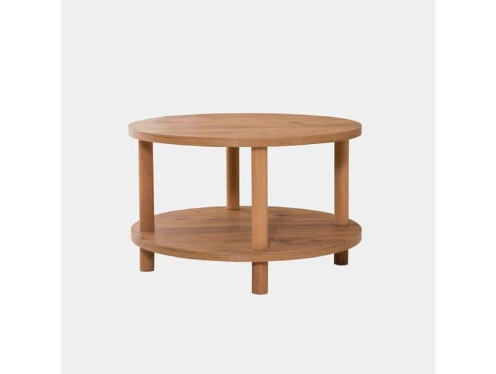Table basse ronde en bois  Roby  - 70 x 70 x 43 cm - Marron