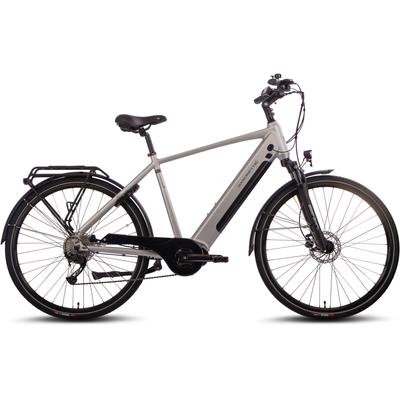 E-Bike SAXONETTE "Saxonette Deluxe Sport (Diamant)" Gr. 54, silber (silberfarben, schwarz), Elektrofahrräder, 54cm, 28 Zoll (71,12cm), Pedelec, Elektrofahrrad für Damen u. Herren