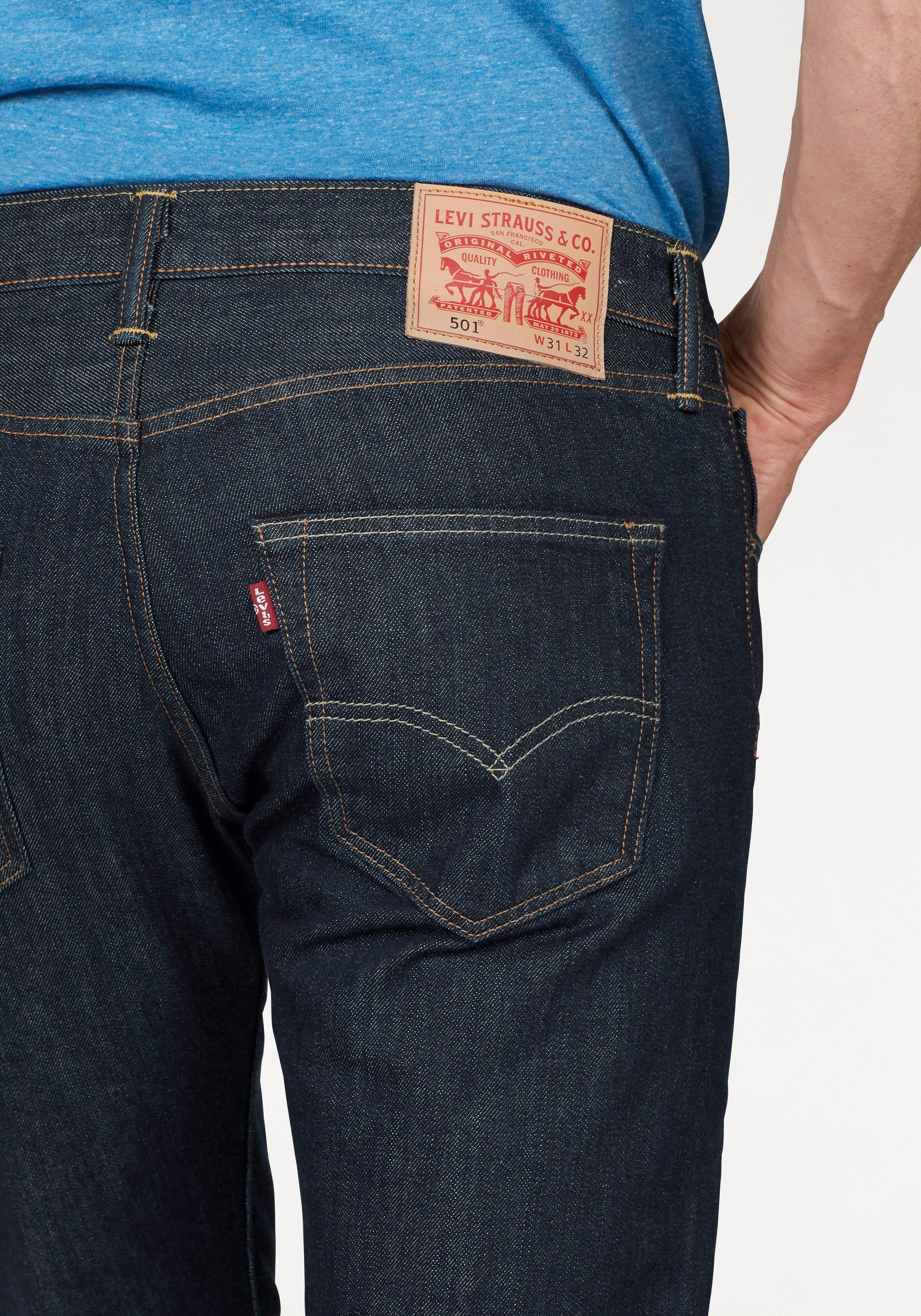 Straight-Jeans LEVI'S "501 LEVI'S ORIGINAL", Herren, Gr. 30, Länge 32, blau (marlon), Denim/Jeans, Obermaterial: 100% Baumwolle, normal lang, Jeans Straight-Jeans, mit Markenlabel marlon 30, Länge 32