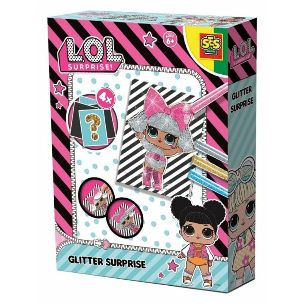 SES Creative L.O.L. Glitter Surprise Blauw Goud Roze Zilver 4 stuks