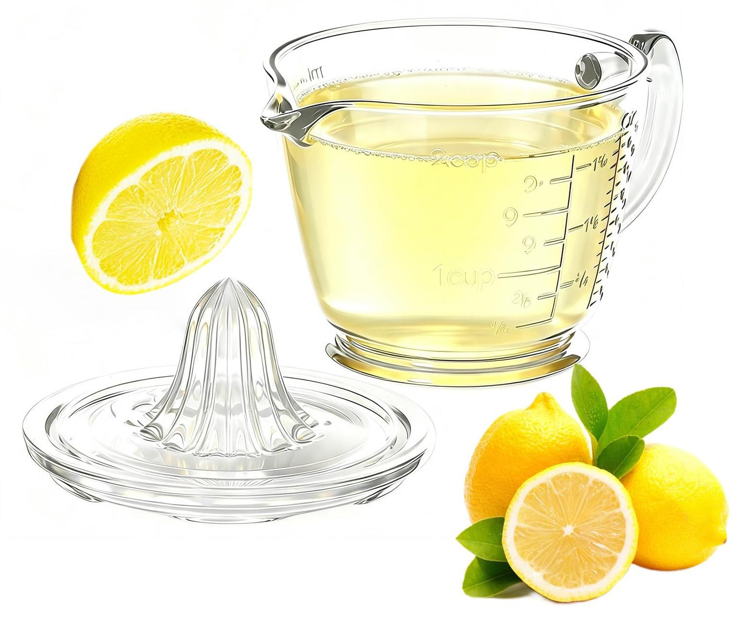 Dripio Glazen citruspers, 450 ml, handpers voor citroenen en limoenen