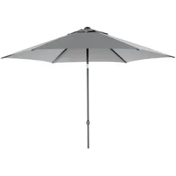 Sonnenschirm Poppi von Brafab aus Aluminium und Polyester, neigbar, rund, grau, Ø 300 cm